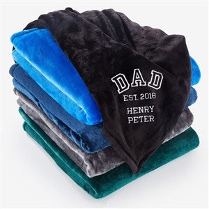 Dad's Starting Line Up Personalized Fleece Blanket - 53286