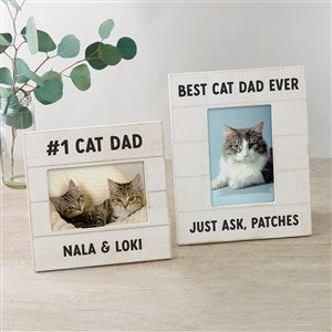 Cat Dad Personalized Shiplap Picture Frame - 53295