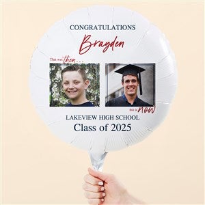 Then & Now Graduate Personalized 18" Foil Photo Balloon - 53361