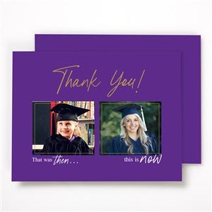 Then & Now Graduation Personalized Thank You Cards - 53370