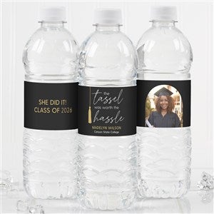 Tassel Was Worth The Hassle Personalized Graduation Water Bottle Labels - 53390