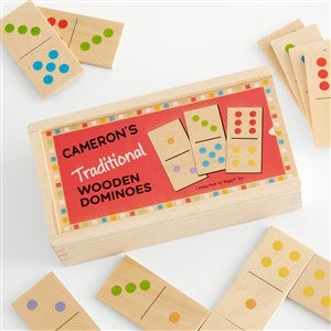 Personalized Kids Traditional Wooden Dominoes - 53590