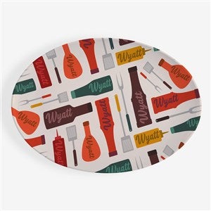 BBQ Personalized Oval Polymer Platter - 53663