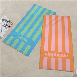 Summer Stripes Personalized Beach Towel - 54232