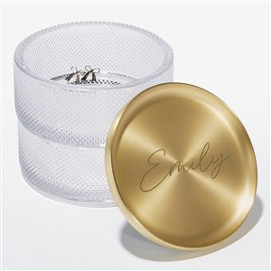 Delicate Touch Personalized Gold and Glass Jewelry Box  - 54312