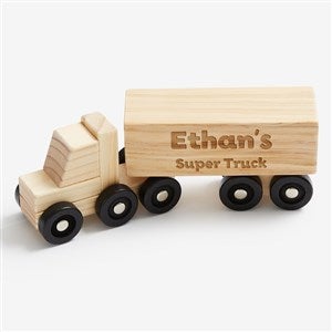 Engraved Adventures Personalized Kids Wooden Semi Truck - 54401