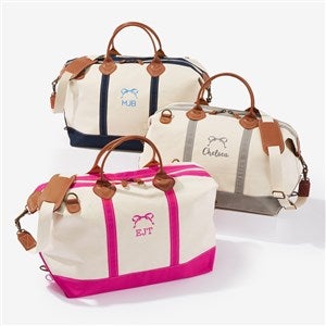 Darling Bow Embroidered Canvas Duffel Bag - 54437