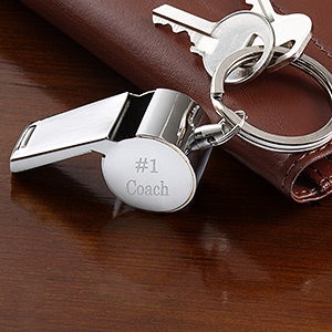 Personalized Stainless Steel Whistle Key Ring