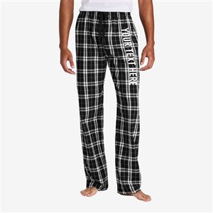 Write Your Own Personalized Men's Flannel Pants Black and White - 54505
