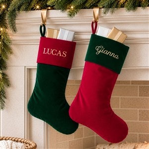 Yuletide Elegance Embroidered Velvet Stocking  - 54531