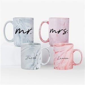 Mr. & Mrs. Personalized Marble Ceramic Mug - 54647