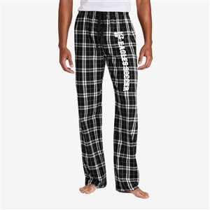 Sports Number Personalized Black & White Flannel Pants - 54754