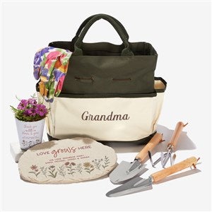 Love Blooms Here Personalized Gardening Bag Gift Set - #54926