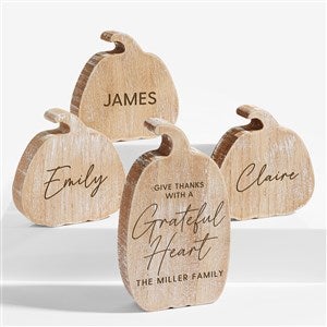 Grateful Harvest Personalized Wooden Pumpkin - 54948