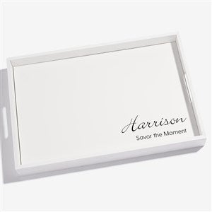 Engraved Name White Wood Serving Tray - 55050