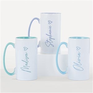 Scripty Heart Name Personalized Ceramic Tall Skinny Mug - 55111