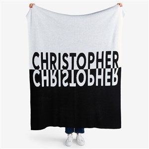 Color Block Echo Personalized 50x60 Knit Blanket  - 55167D