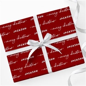 Merry Name Personalized Christmas Wrapping Paper  - 55206