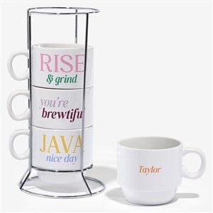 Espresso Puns Personalized 6oz Stackable Mug Set of 4 - 55299