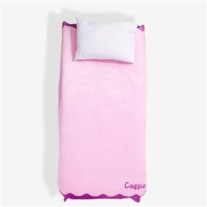 Scallop Print Comfort Personalized Twin Fleece Blanket  - 55792