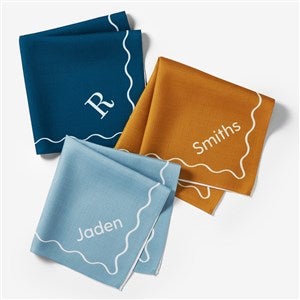 Scalloped Edge Personalized Napkins - 55820