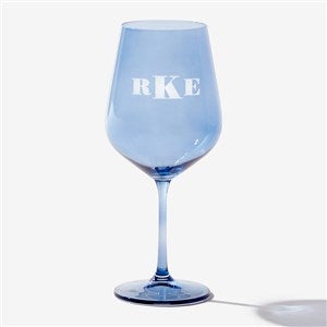 Tinted Sips Engraved Blue Stemmed Wine Glass - #55914-B