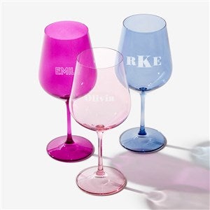 Tinted Sips Engraved Stemmed Wine Glasses  - 55914