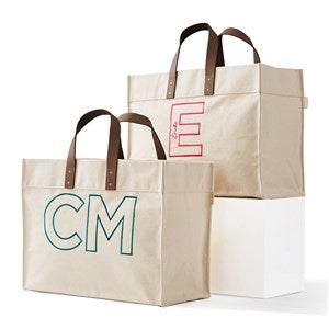 Initial Statement Embroidered Tote Bag  - 56115