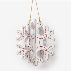 Snowflake Name Personalized 3D Wood Snowflake Ornament  - 56176