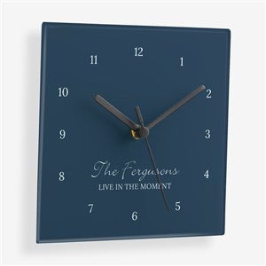 Family Name Personalized Square Glass Clock  - 56179