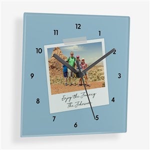 Polaroid Picture Personalized Square Glass Clock  - 56180
