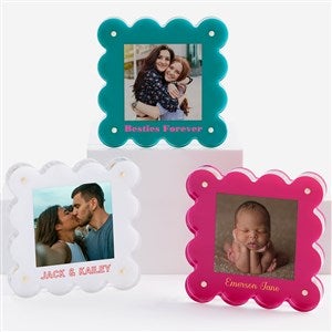 Scalloped Elegance Personalized Mini Acrylic Frame - 56367