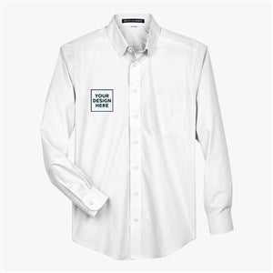 Custom Devon & Jones Crown Collection® Broadcloth Woven Dress Shirt - White - 56593
