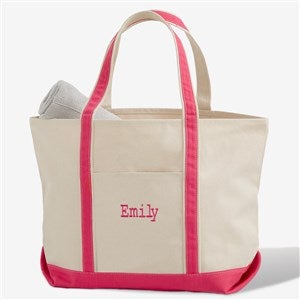 The Deluxe Weekender Embroidered Tote-Pink - #5673-P