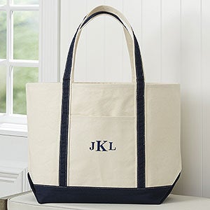 Deluxe Weekender Embroidered Tote - Navy