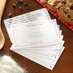 Baked With Love 3x5 Personalized Recipe Cards