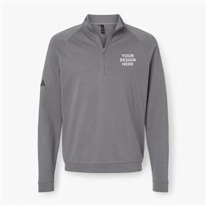 Custom Men's Adidas Club Pullover Zip Up - Grey Three - 56859
