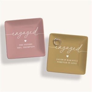 Engagement Script Personalized Ring Dish  - 56878