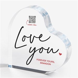 Love You Personalized Video QR Code Acrylic Heart Keepsake - 57145