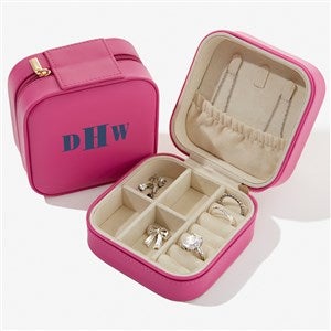 Bold & Chic Personalized Small Leatherette Travel Jewelry Case  - 57459