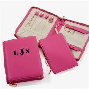 Bold & Chic Personalized Leatherette Bi-fold Jewelry Case  - 57465