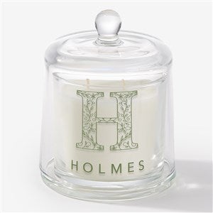 Floral Initial Personalized Cloche Candle  - 57473