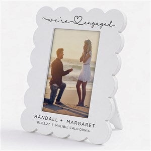 Newly Engaged Personalized Scallop Edge Picture Frame - 57483