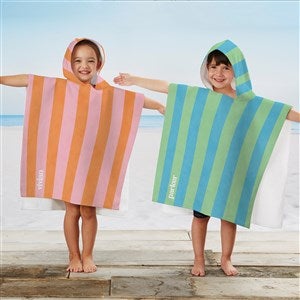 Summer Stripes Personalized Kids Poncho Beach Towel - 57532
