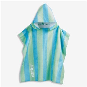 Summer Stripes Personalized Kids Poncho Beach Towel - 57532