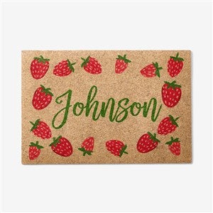Strawberry Patch Personalized 18x27 Synthetic Coir Doormat - 57554