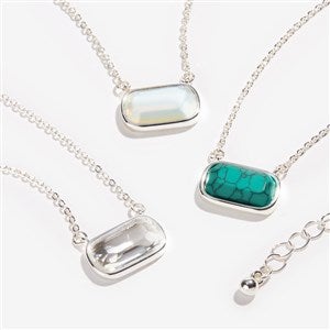Silver Birthstone Pendant Necklace - 57678