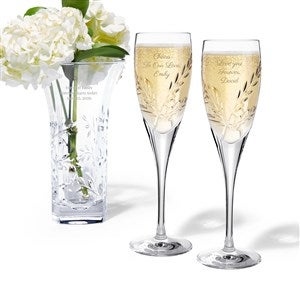 Exclusive Vera Wang Leaf Vase & Champagne Flutes Gift Set - 57774