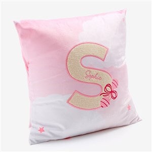 Baby Girl Embroidered Applique Throw Pillow - 57956
