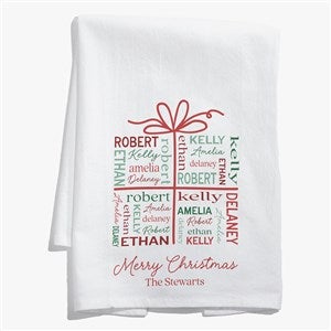 Christmas Present Repeating Name Personalized Tea Towel - 58324